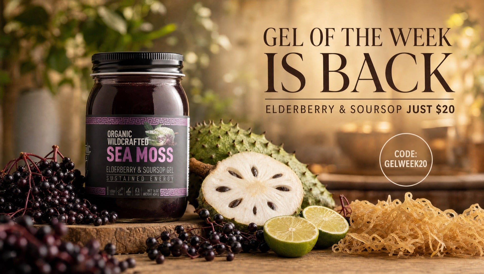 Gel of the Week: Elderberry & Soursop $20 - code GELWEEK20